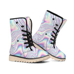 Psychedelic Holographic Print Winter Boots