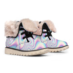 Psychedelic Holographic Print Winter Boots