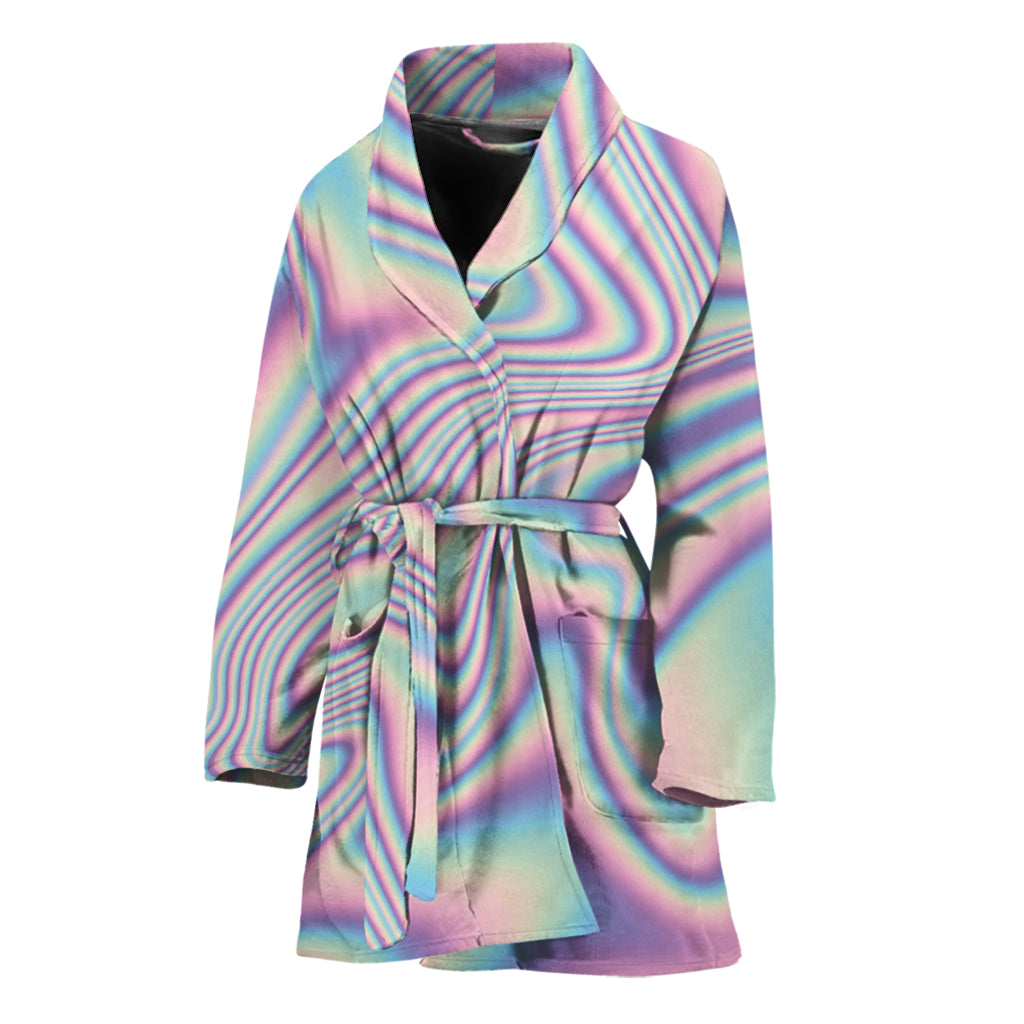 Psychedelic Holographic Print Women's Bathrobe