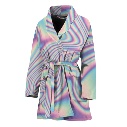 Psychedelic Holographic Print Women's Bathrobe