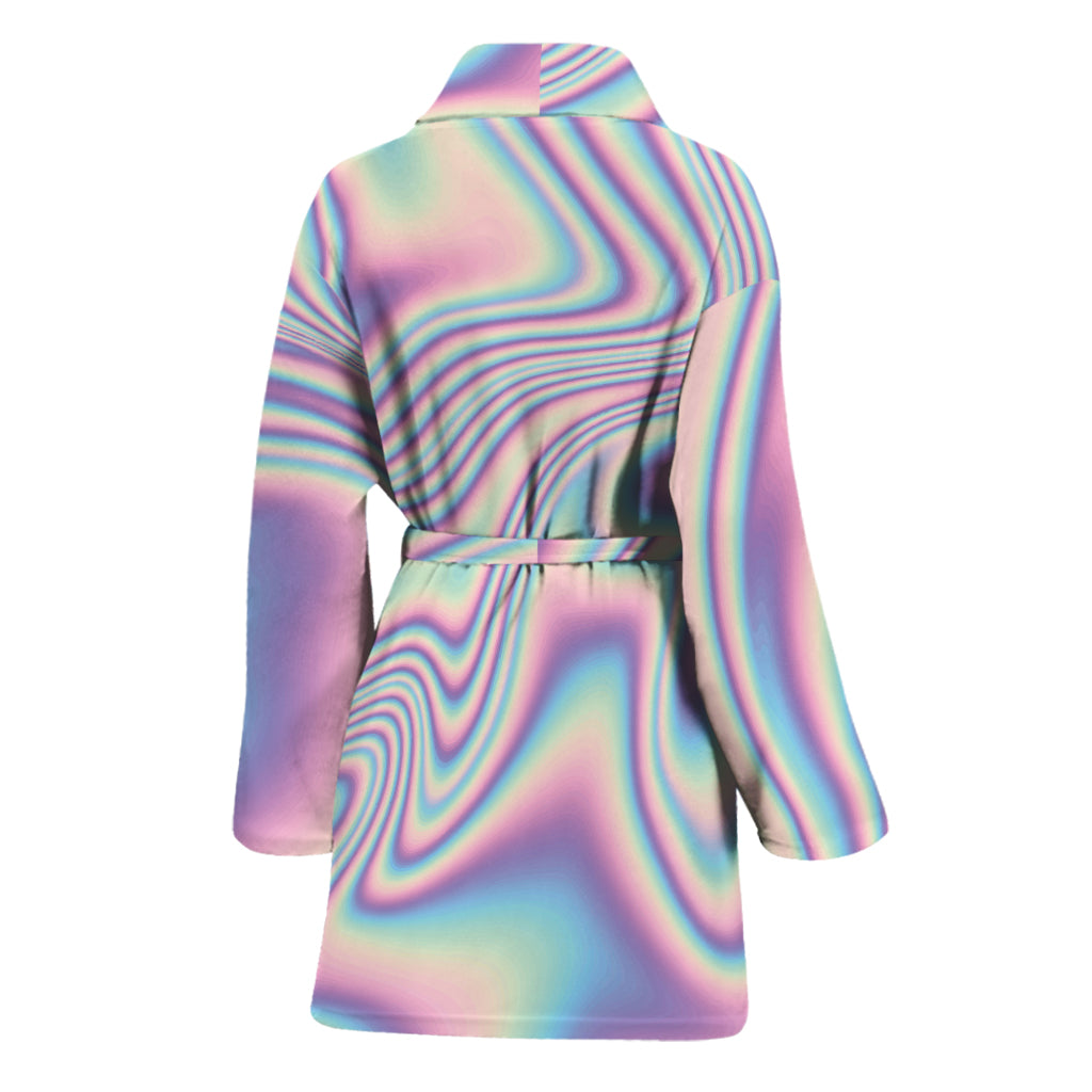 Psychedelic Holographic Print Women's Bathrobe