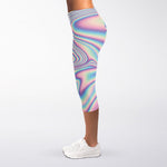 Psychedelic Holographic Print Women's Capri Leggings