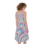 Psychedelic Holographic Print Women's Sleeveless Dress