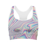 Psychedelic Holographic Print Women's Sports Bra