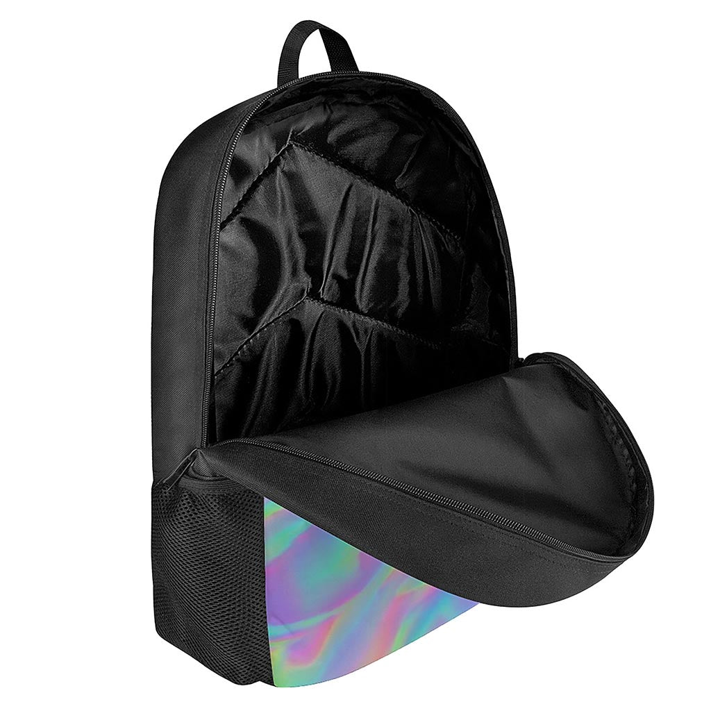 Psychedelic Holographic Trippy Print 17 Inch Backpack