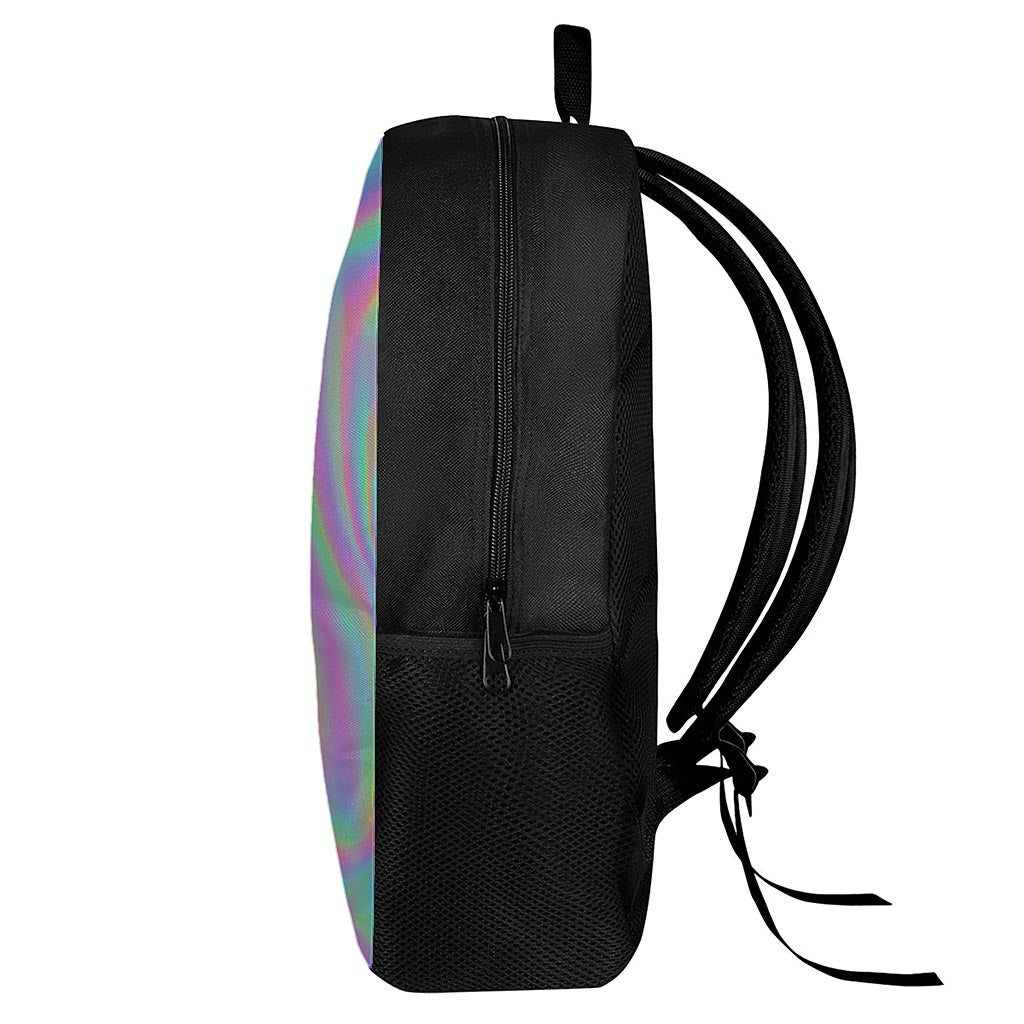 Psychedelic Holographic Trippy Print 17 Inch Backpack