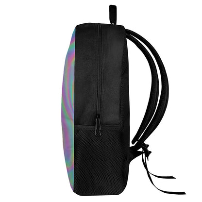 Psychedelic Holographic Trippy Print 17 Inch Backpack