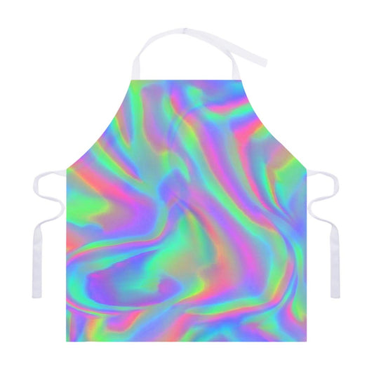 Psychedelic Holographic Trippy Print Adjustable Apron