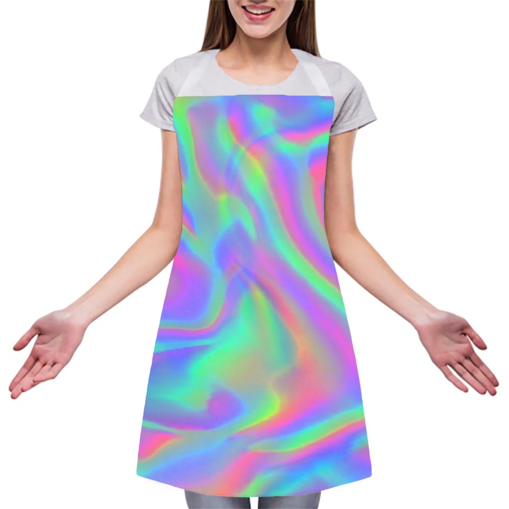 Psychedelic Holographic Trippy Print Adjustable Apron