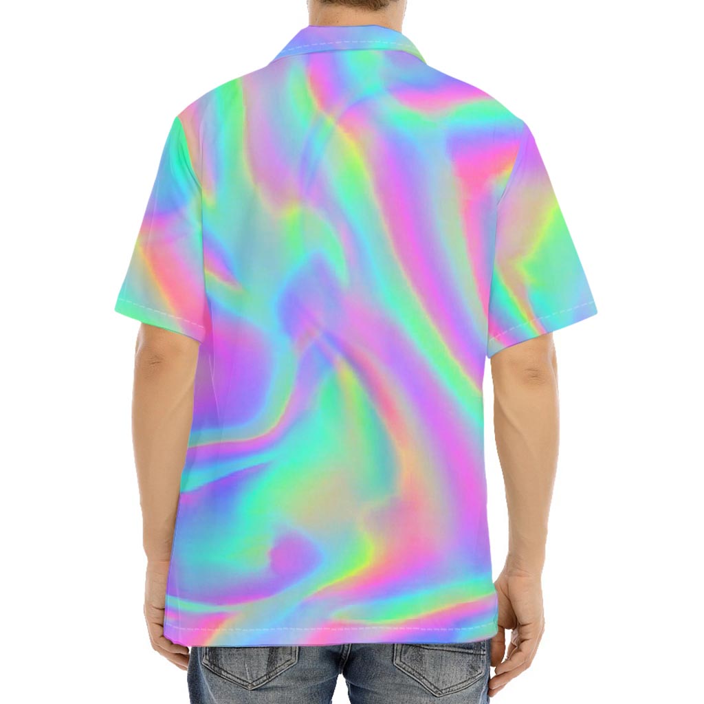 Psychedelic Holographic Trippy Print Aloha Shirt