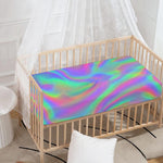 Psychedelic Holographic Trippy Print Baby Crib Sheet