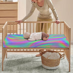 Psychedelic Holographic Trippy Print Baby Crib Sheet