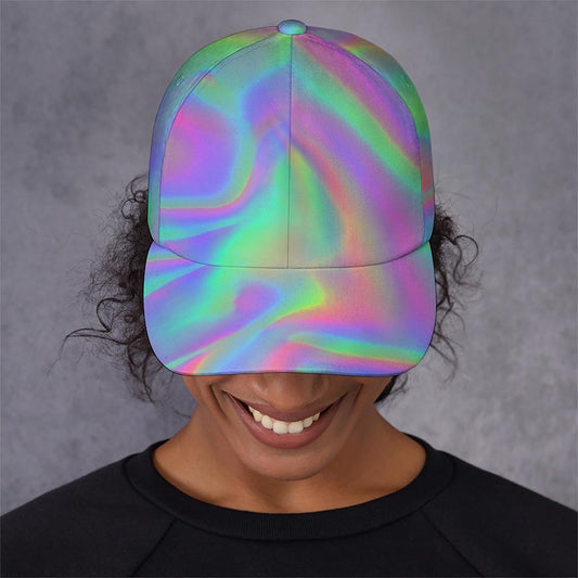 Psychedelic Holographic Trippy Print Baseball Cap