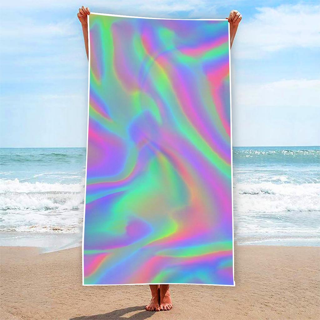 Psychedelic Holographic Trippy Print Beach Towel