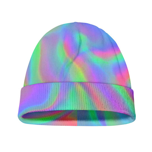 Psychedelic Holographic Trippy Print Beanie