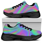 Psychedelic Holographic Trippy Print Black Chunky Shoes