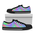 Psychedelic Holographic Trippy Print Black Low Top Sneakers
