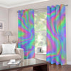 Psychedelic Holographic Trippy Print Blackout Grommet Curtains