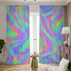 Psychedelic Holographic Trippy Print Blackout Pencil Pleat Curtains