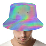 Psychedelic Holographic Trippy Print Bucket Hat