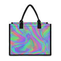 Psychedelic Holographic Trippy Print Canvas Tote Bag