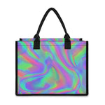 Psychedelic Holographic Trippy Print Canvas Tote Bag