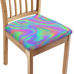 Psychedelic Holographic Trippy Print Chair Cushion Cover