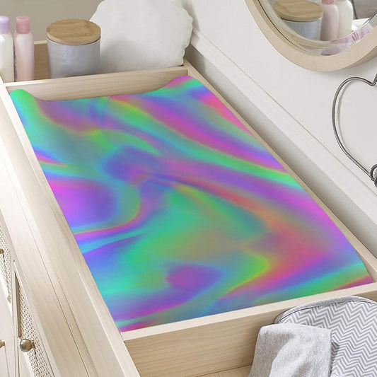 Psychedelic Holographic Trippy Print Changing Pad Cover