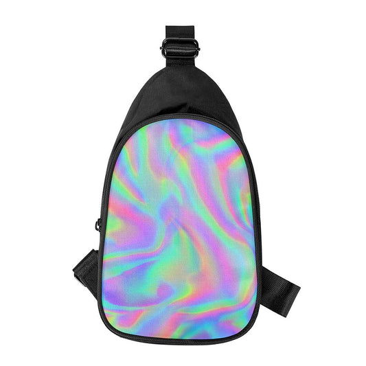 Psychedelic Holographic Trippy Print Chest Bag