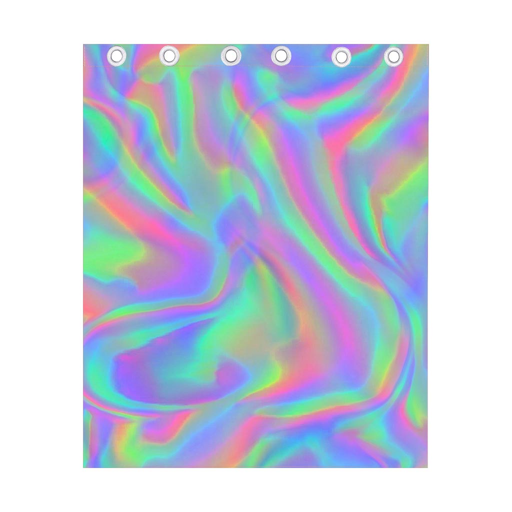 Psychedelic Holographic Trippy Print Curtain