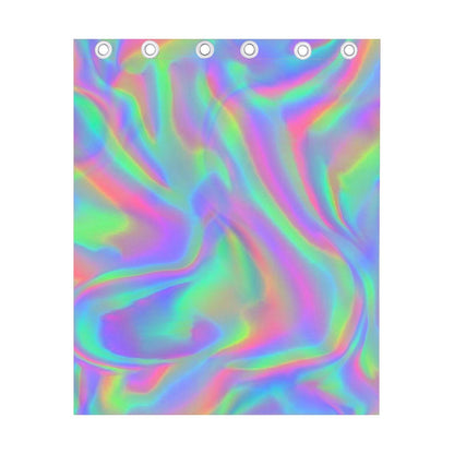 Psychedelic Holographic Trippy Print Curtain