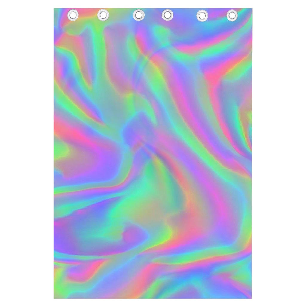 Psychedelic Holographic Trippy Print Curtain