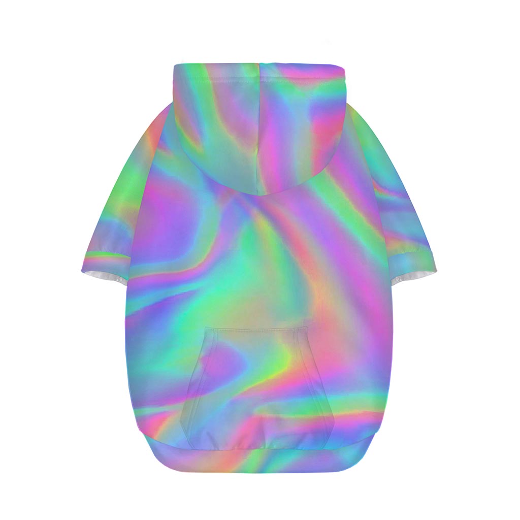 Psychedelic Holographic Trippy Print Dog Zip Up Hoodie