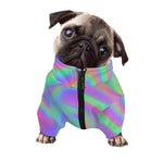 Psychedelic Holographic Trippy Print Dog Zip Up Jacket