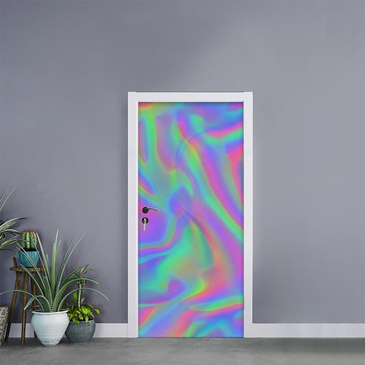 Psychedelic Holographic Trippy Print Door Sticker