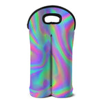 Psychedelic Holographic Trippy Print Double Neoprene Wine Tote