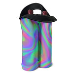 Psychedelic Holographic Trippy Print Double Neoprene Wine Tote