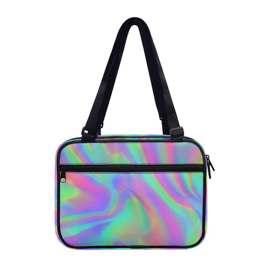 Psychedelic Holographic Trippy Print Double Strap Bible Bag