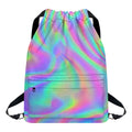 Psychedelic Holographic Trippy Print Drawstring Backpack