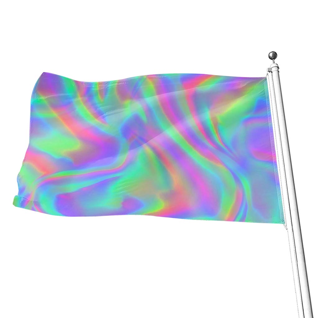 Psychedelic Holographic Trippy Print Flag