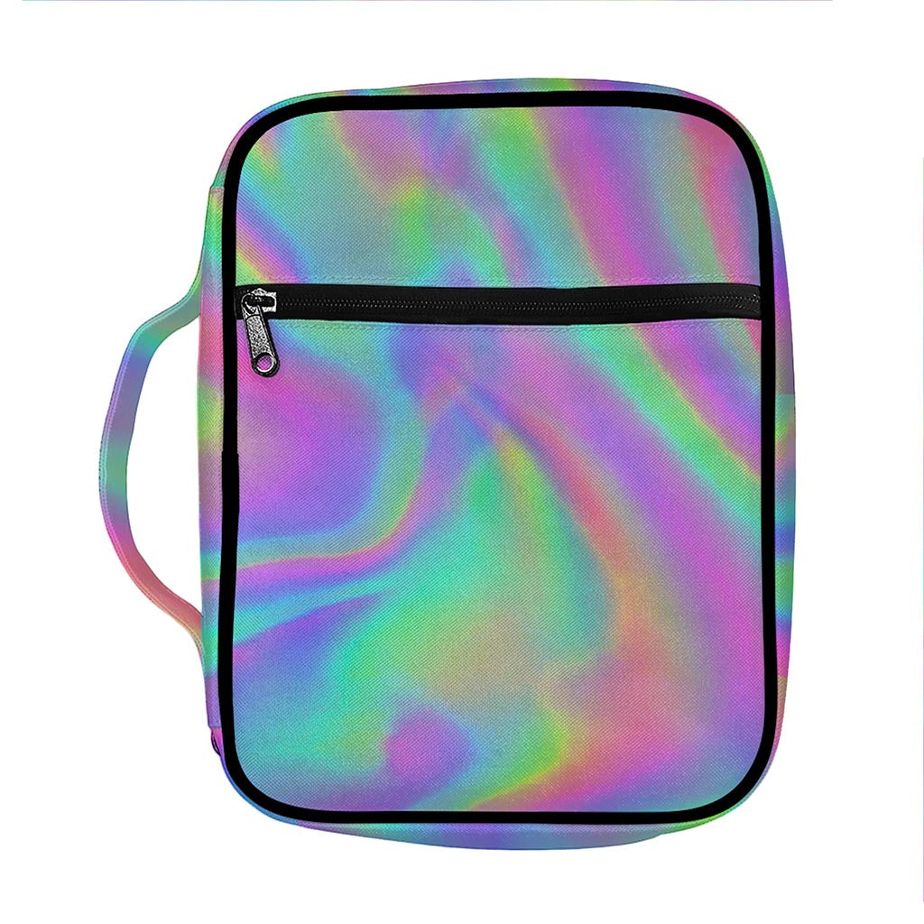 Psychedelic Holographic Trippy Print Front Pocket Bible Bag