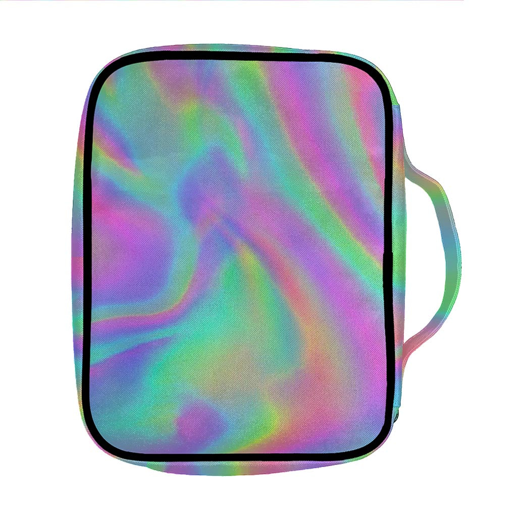 Psychedelic Holographic Trippy Print Front Pocket Bible Bag