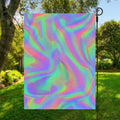 Psychedelic Holographic Trippy Print Garden Flag