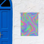 Psychedelic Holographic Trippy Print Garden Flag