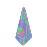 Psychedelic Holographic Trippy Print Hand Towel