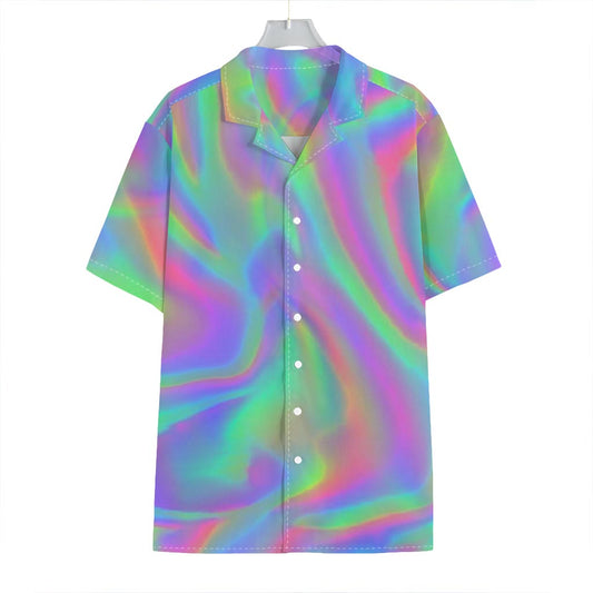 Psychedelic Holographic Trippy Print Hawaiian Shirt