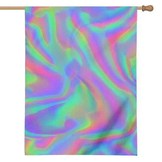 Psychedelic Holographic Trippy Print House Flag