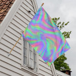 Psychedelic Holographic Trippy Print House Flag