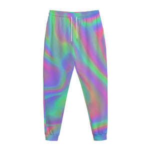 Psychedelic Holographic Trippy Print Jogger Pants