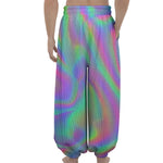 Psychedelic Holographic Trippy Print Lantern Pants